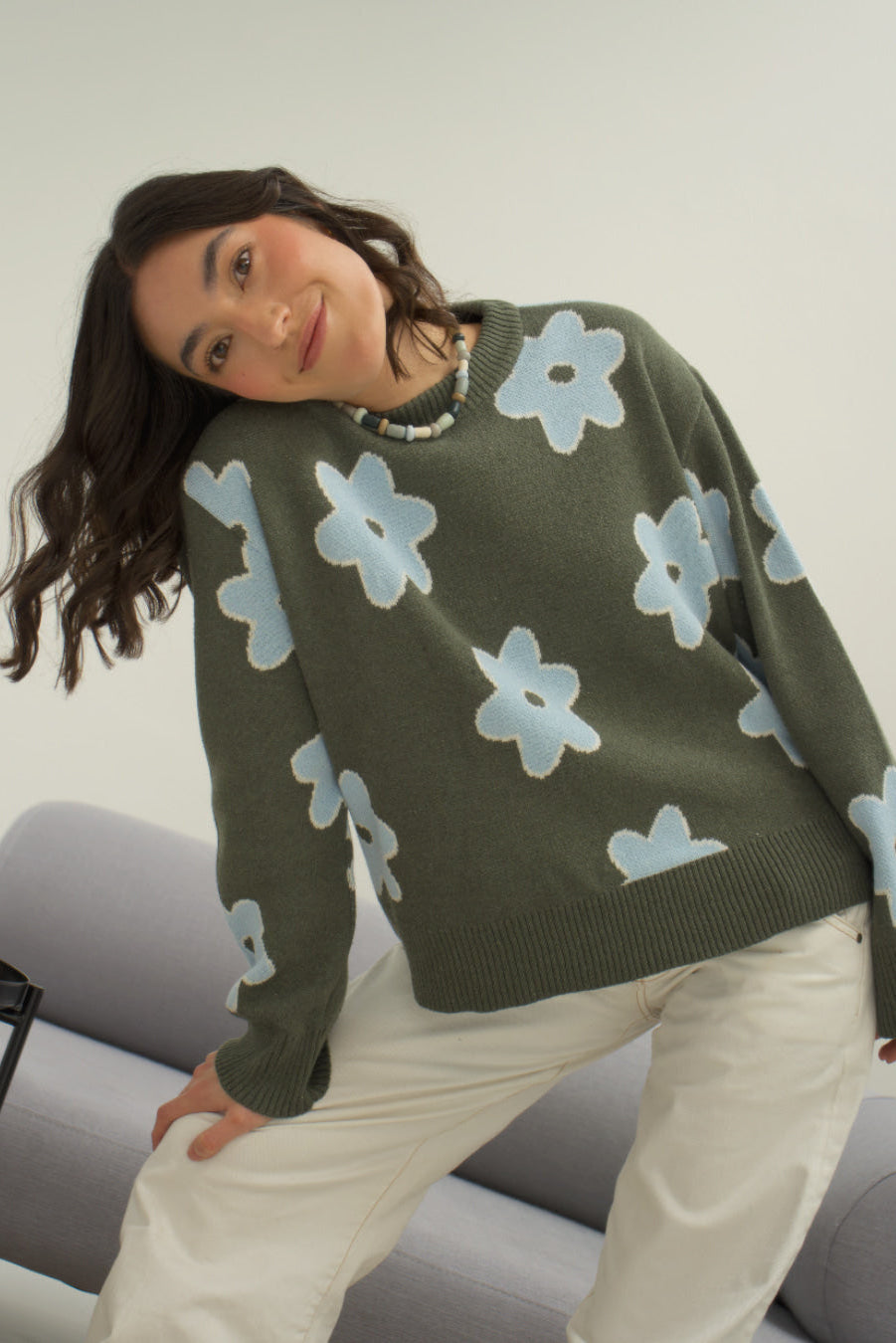 PREVENTA Sweater Many Flowers Verde