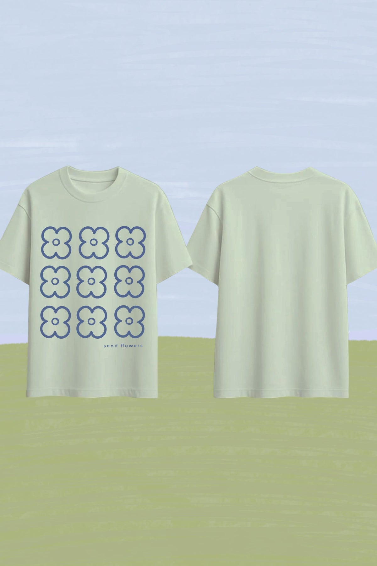 Camiseta Send Flowers Verde Menta