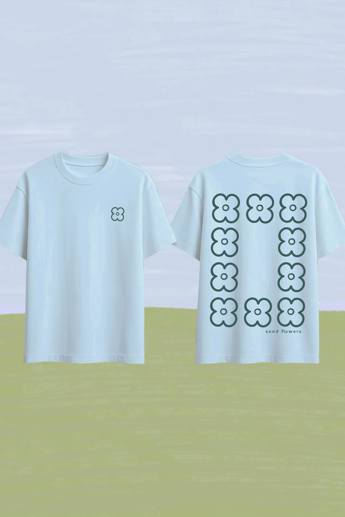 Camiseta Send Flowers Azul Bebe
