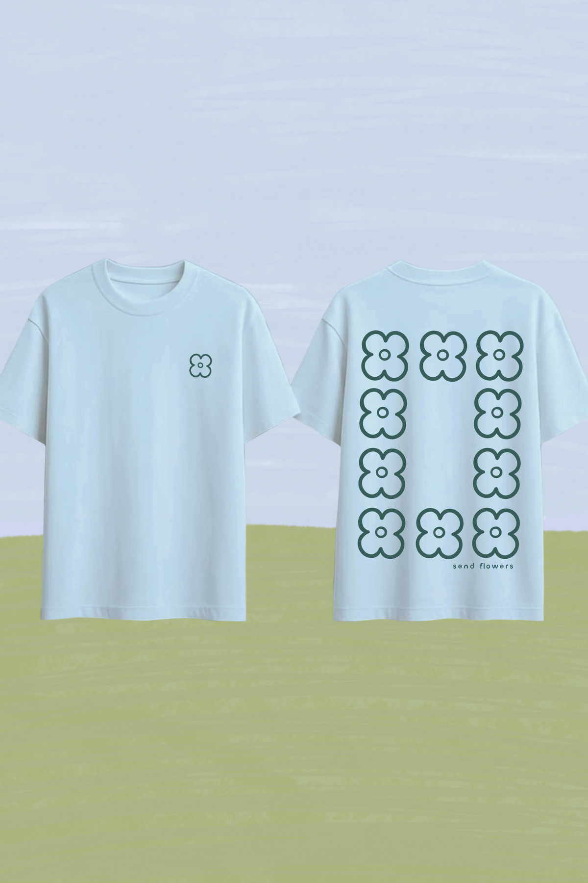 Camiseta Send Flowers Azul Bebe
